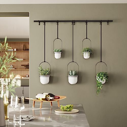 Ensemble de 5 pots suspendus Umbra Triflora : Jardinière d'intérieur ajustable avec rails, blanc - Idéal pour décorer votre espace ! – Image 10