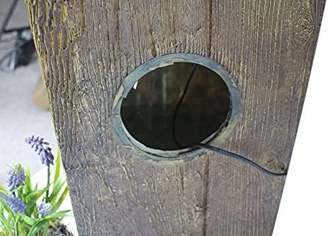 Fontaine de jardin aspect bois avec éclairage Blanc chaud - Arnusa BK823 : ambiance chaleureuse assurée ! – Image 6